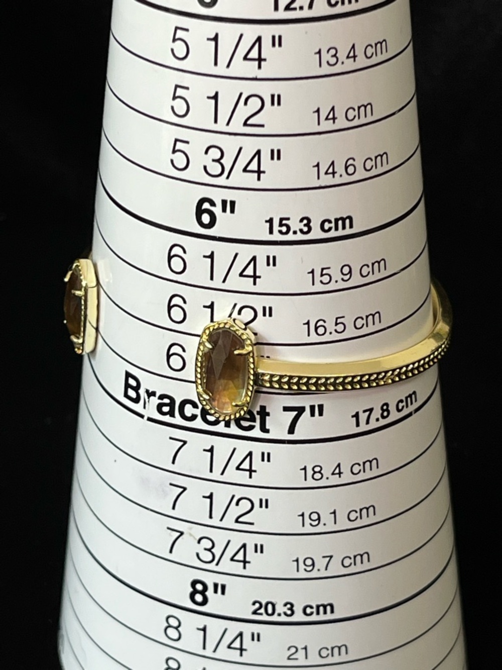 1693 Kendra Scott Elton Cuff Bracelet MOP and Amber colored Stones - Picture 6 of 6